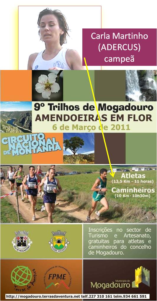 NOTÍCIAS DA SEMANA CARLA MARTINHO DA (ADERCUS) VENCEU EM MOGADOURO A atleta Carla Martinho correu no Domingo…