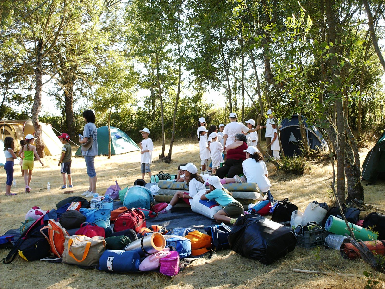 ACAMPAMENTO DE CRIANÇAS ACAMPAMIENTO DE NINOS I NINAS La chegada al parque de campismo Un grupo de ninas i…