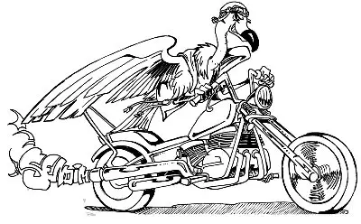 O abutre de mota, emblema do Motoclube «Abutres do Douro»