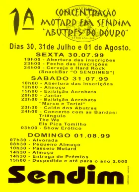 1.ª Concentração Motard «Abutres do Douro» — 30 e 31 de Julho e 1 de Agosto de 1999