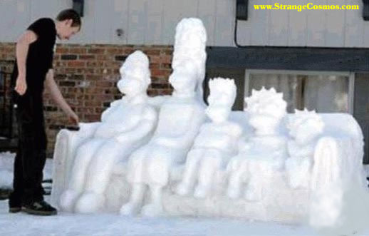 esté ate fas esculturas de arté com a neve
