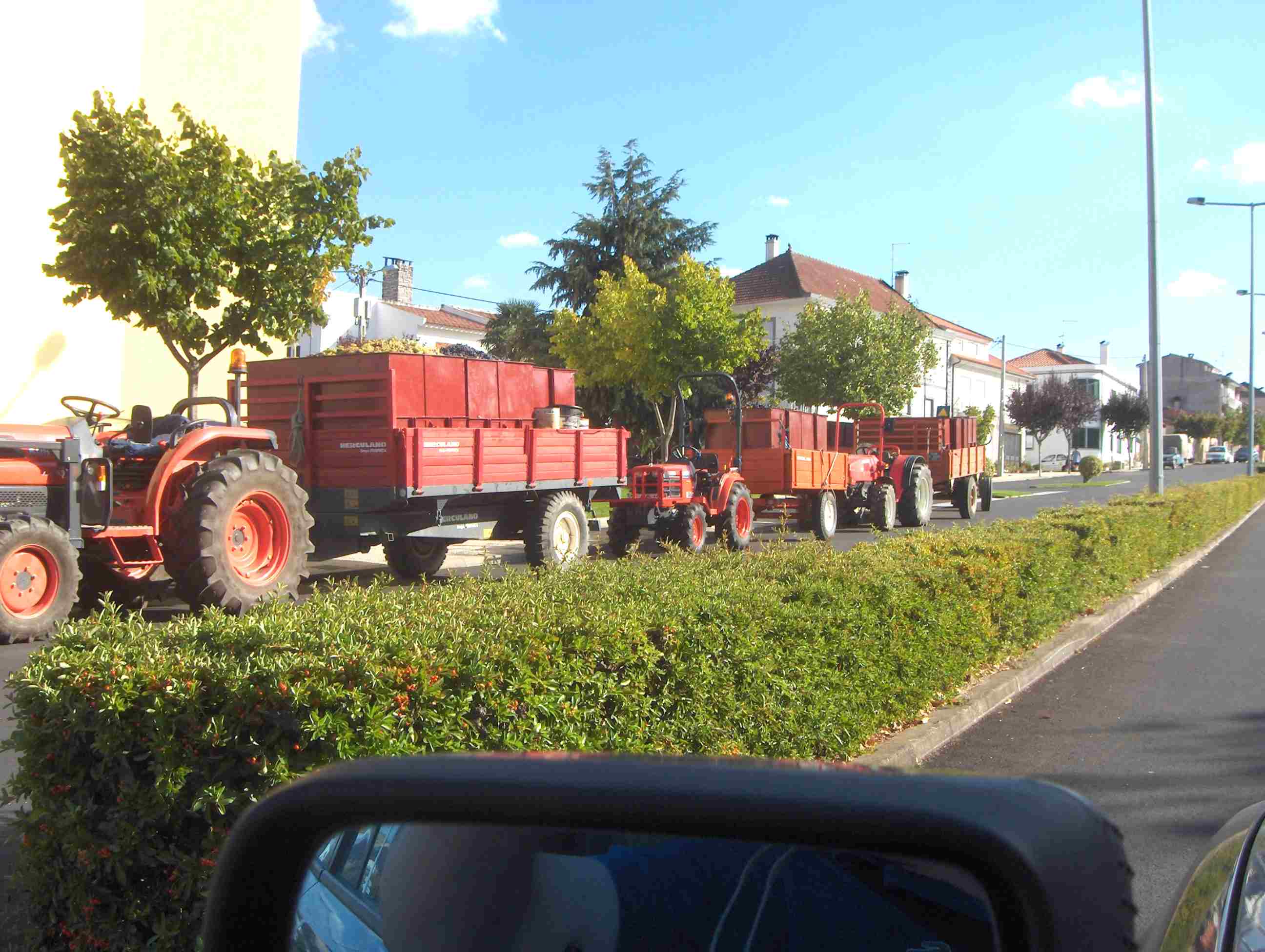 La fileira de tratores pa la Dega ampeça a medrar a mais i a maior...