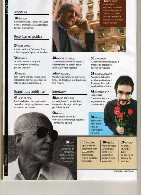 Este é o Sumário da revista que direciona o 1° item (p. 10), onde será encontrada a reportagem.